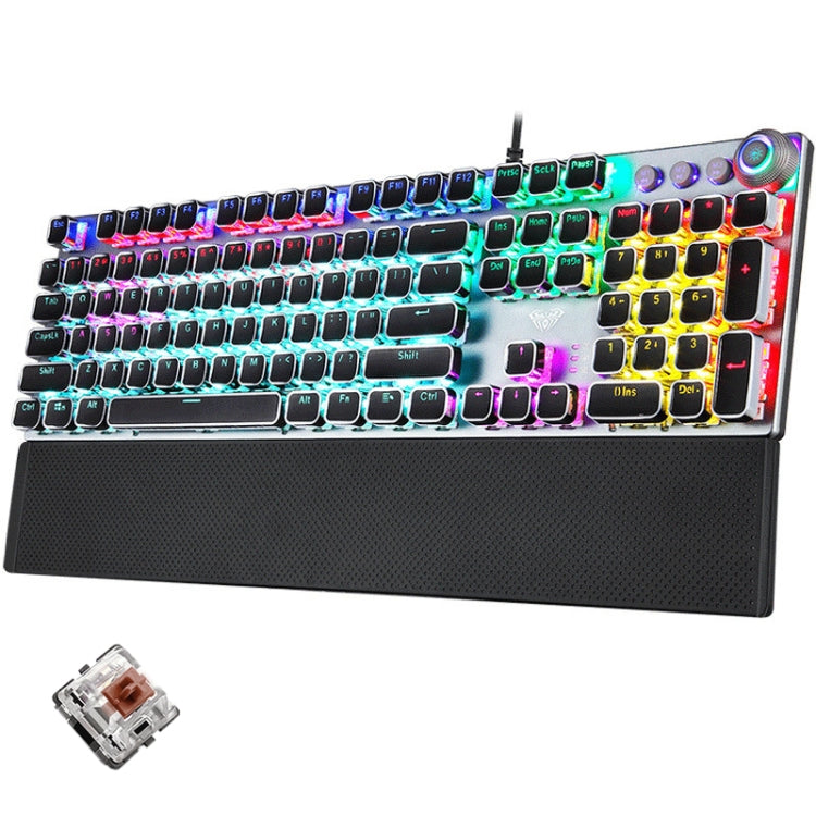 Metallic Wired Gaming Keyboard with Brown Switches - Fesara