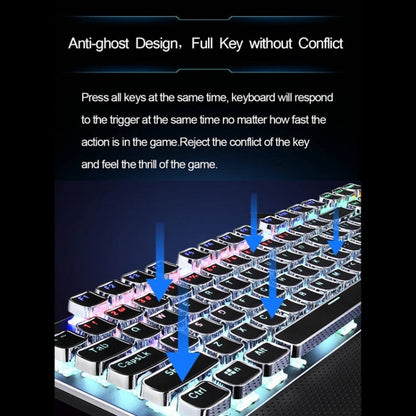 Metallic Wired Gaming Keyboard with Brown Switches