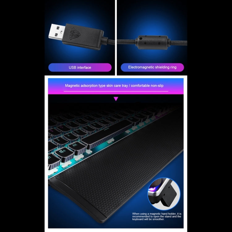 Metallic Wired Gaming Keyboard with Brown Switches