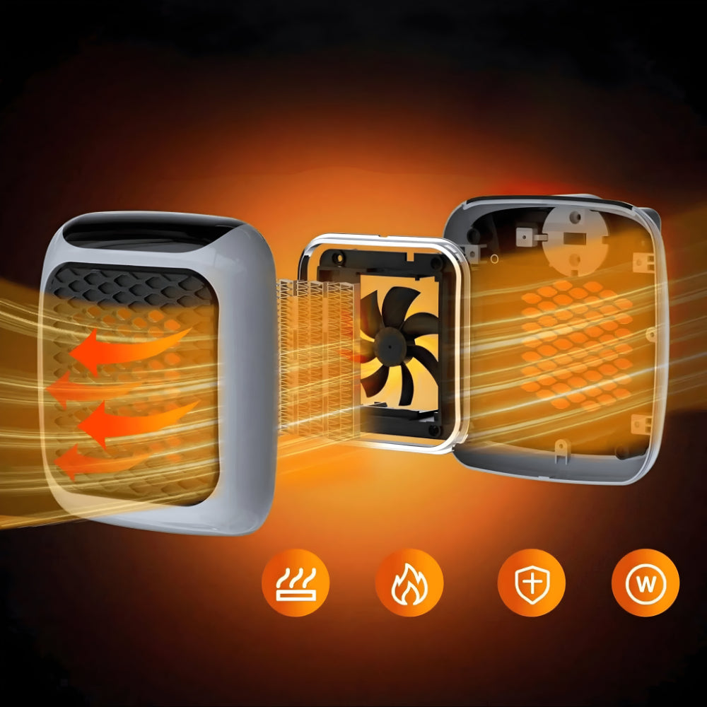 Compact Ceramic Electric Wall Heater with Thermostat