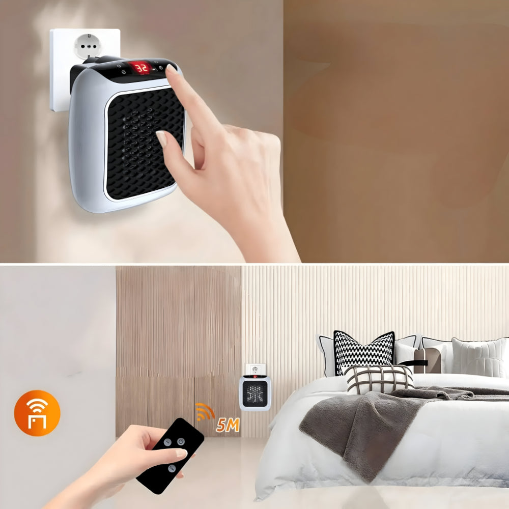 Compact Ceramic Electric Wall Heater with Thermostat