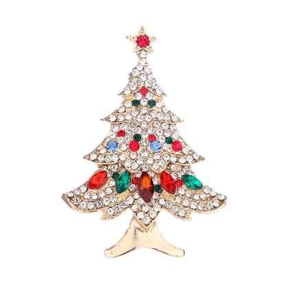 Colorful Crystal Christmas Tree Pin for Women