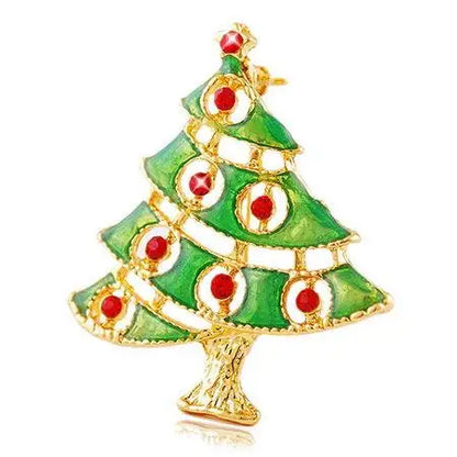 Colorful Crystal Christmas Tree Pin for Women - Fesara