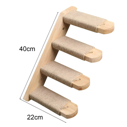 Cat Climbing Wall Shelf with Scratch Post