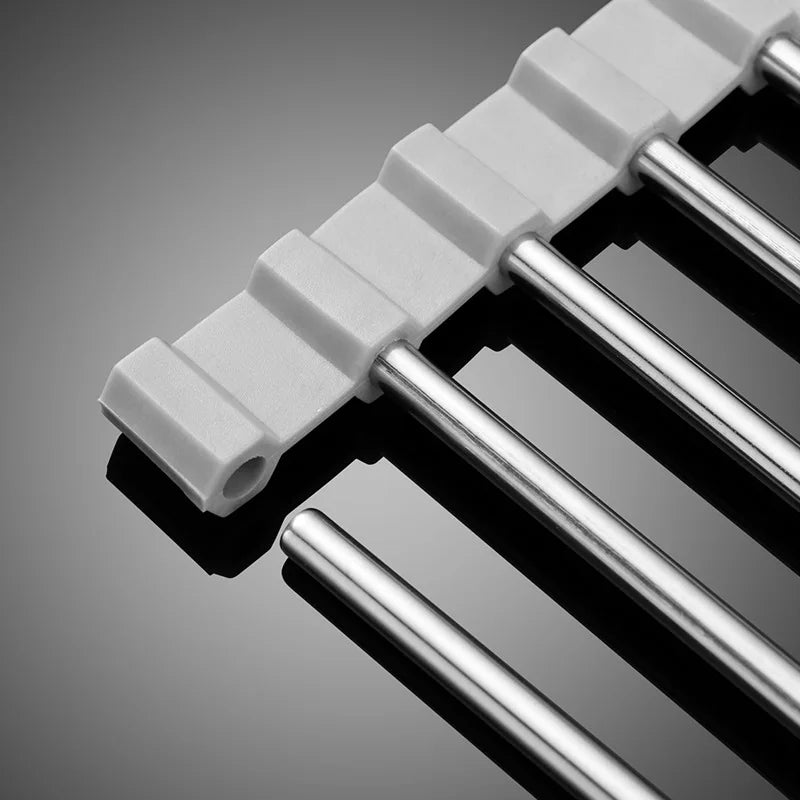 Compact Folding Dish Rack with Tray and Drain Filter - Fesara