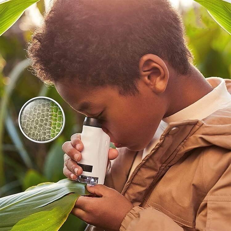 Kid Friendly Pocket Microscope 60x Zoom - Fesara