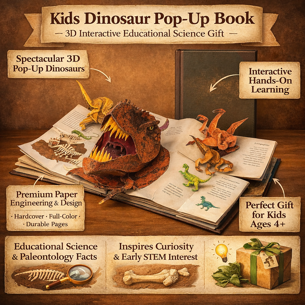 Fun 3D Dinosaur Pop Up Book for Kids