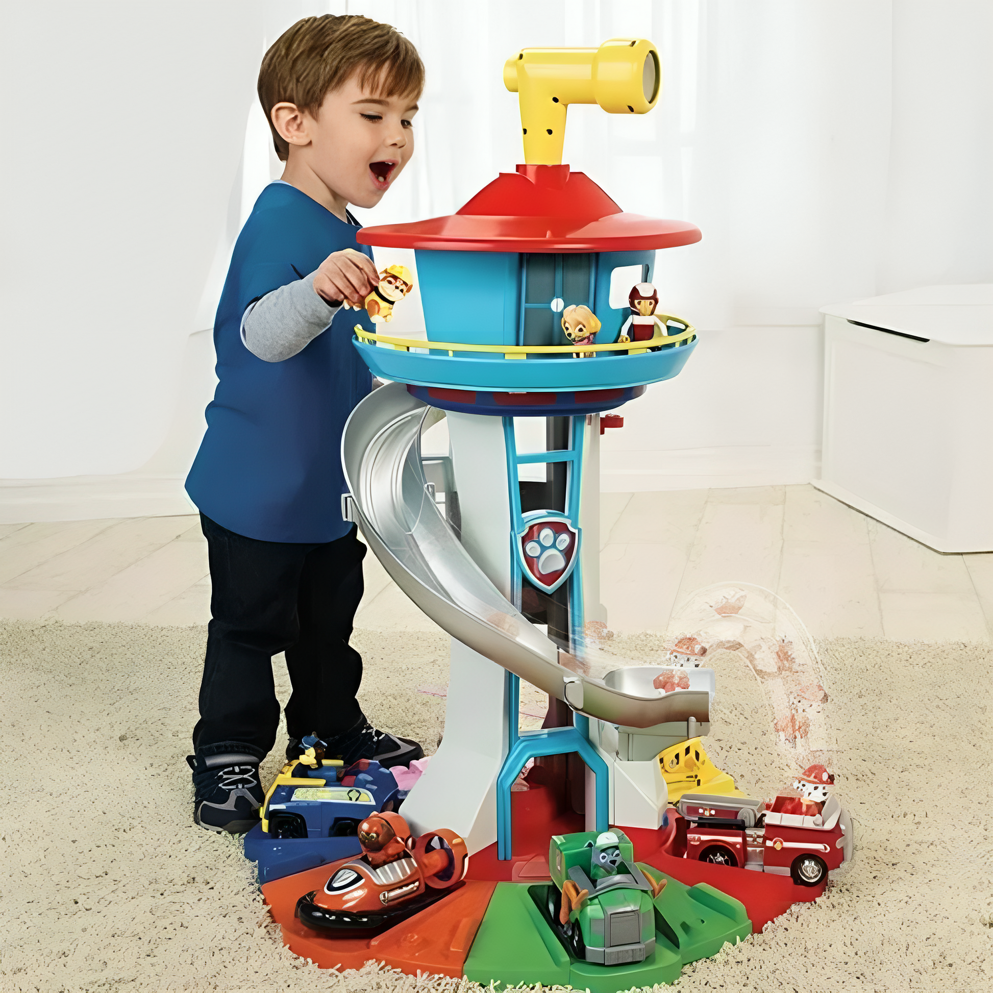 Colorful Playhouse Climber with Slide and Toys - Fesara