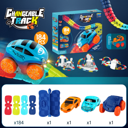 Fun Kids Track Car Playset Flexible Stunt Racing Set