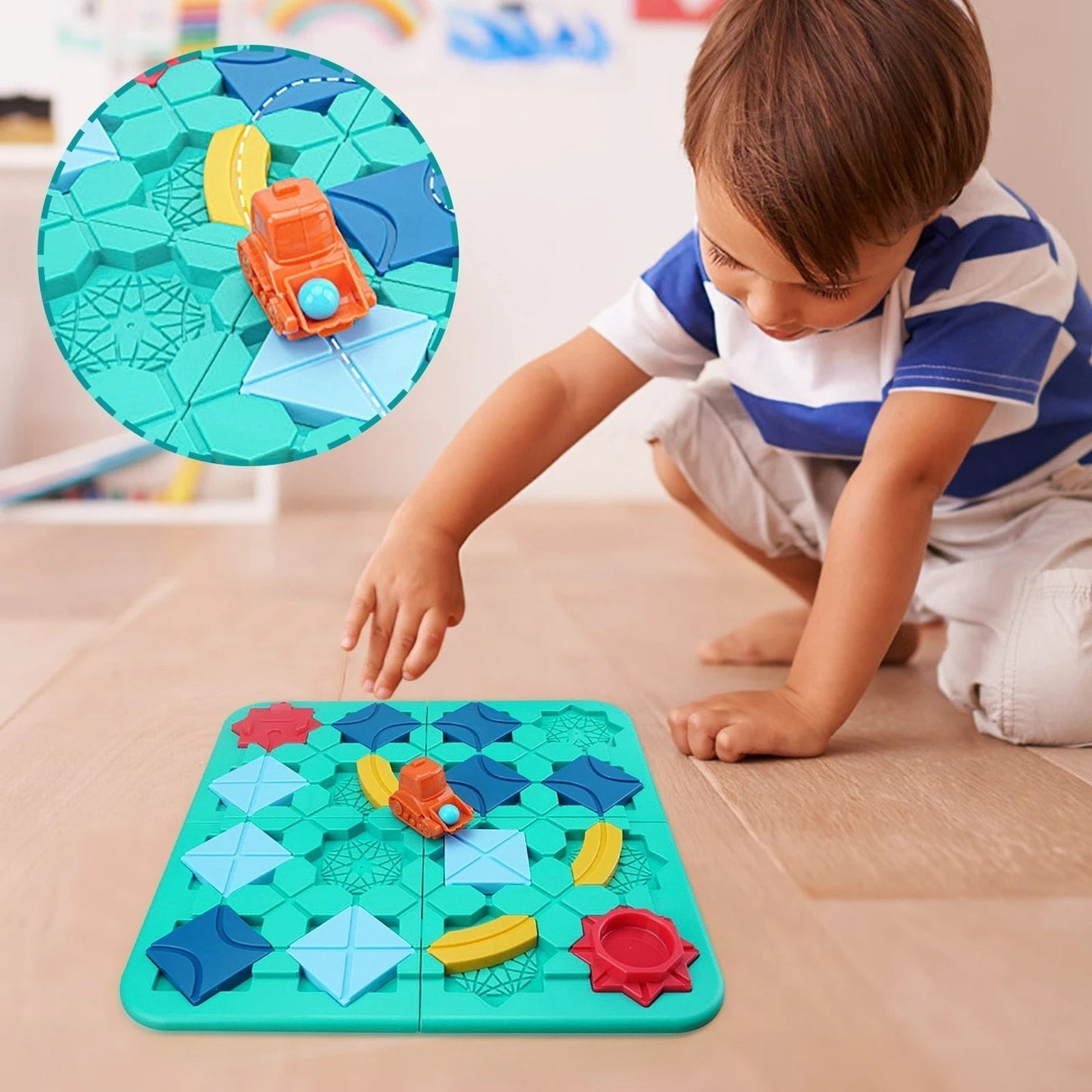 Interactive Wooden Puzzle Board Game