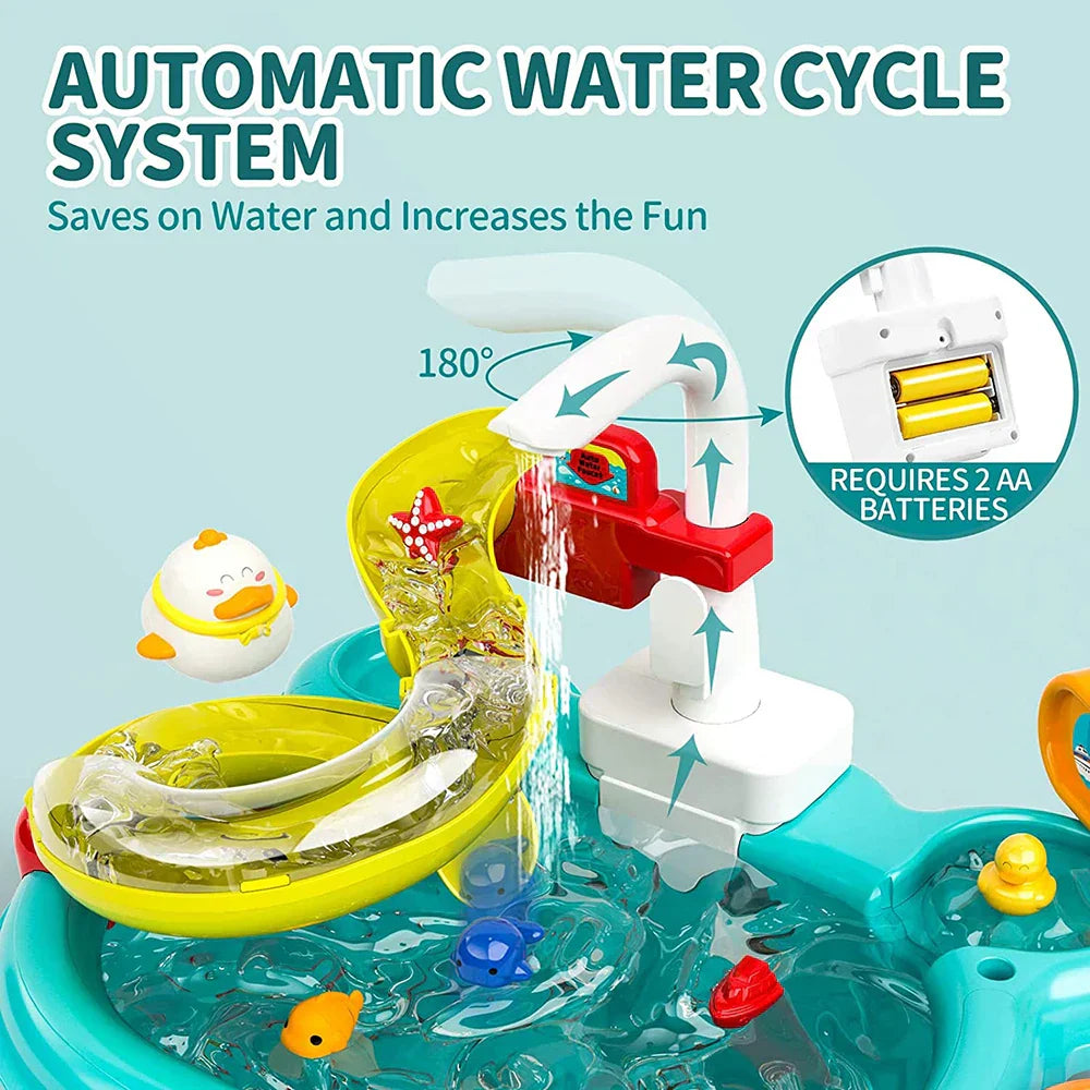 Kids Play Kitchen and Fishing Toy Set