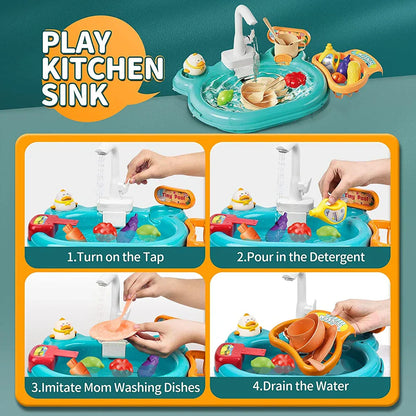 Kids Play Kitchen and Fishing Toy Set