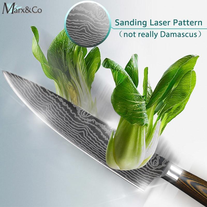 Sharp Japanese Chef Santoku Knife 8 Inch Stainless Steel