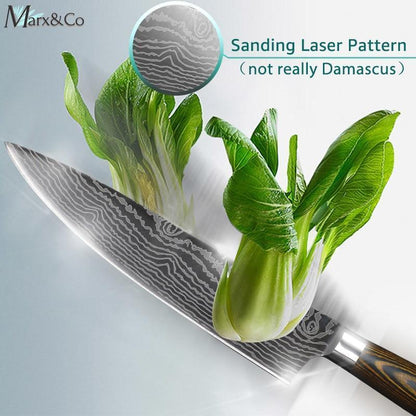 Sharp Japanese Chef Santoku Knife 8 Inch Stainless Steel