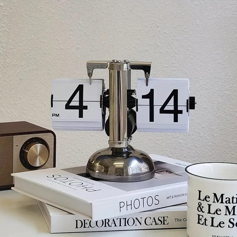 Vintage Style Flip Clock with Charm