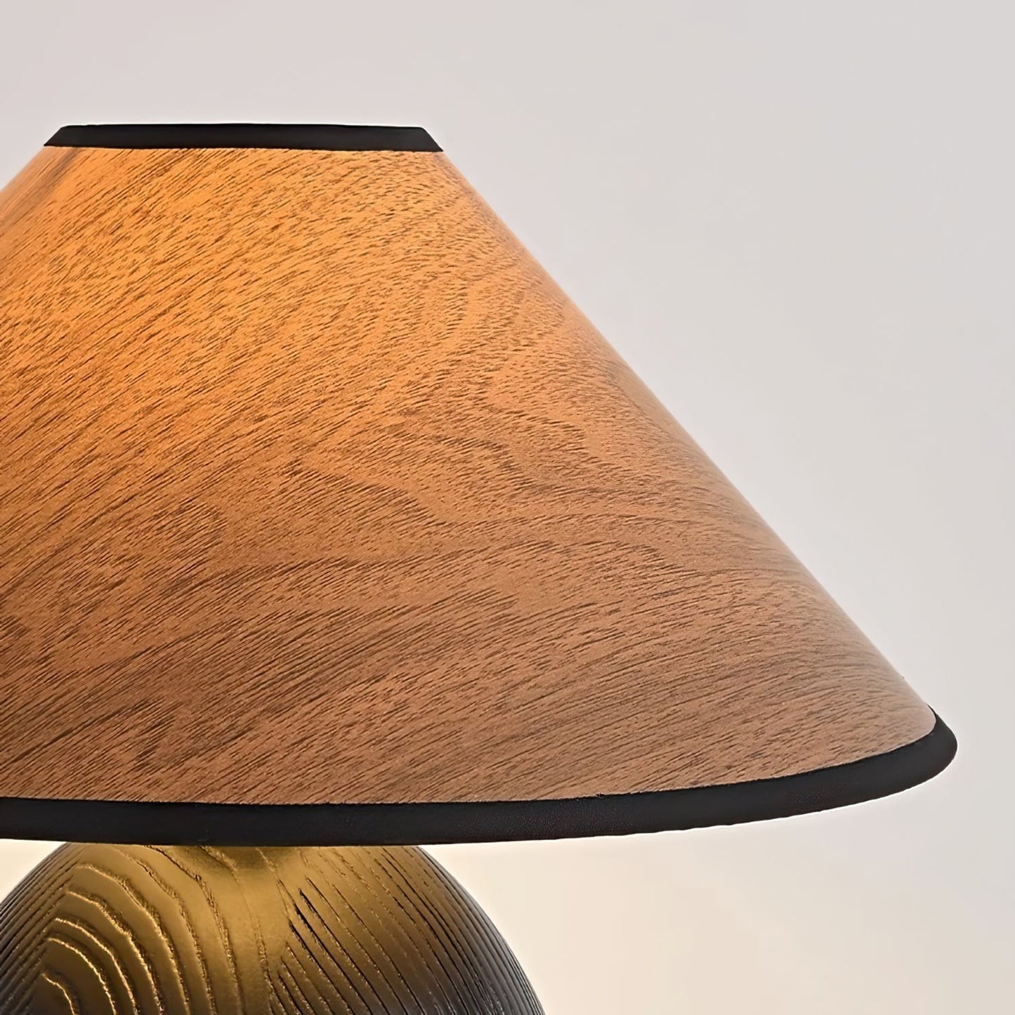Stylish Wooden Table Lamp in Walnut and Black