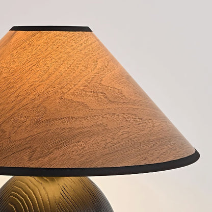 Stylish Wooden Table Lamp in Walnut and Black