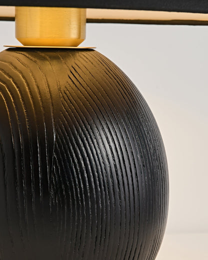Stylish Wooden Table Lamp in Walnut and Black