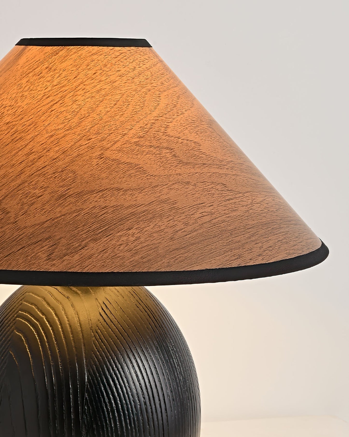 Stylish Wooden Table Lamp in Walnut and Black