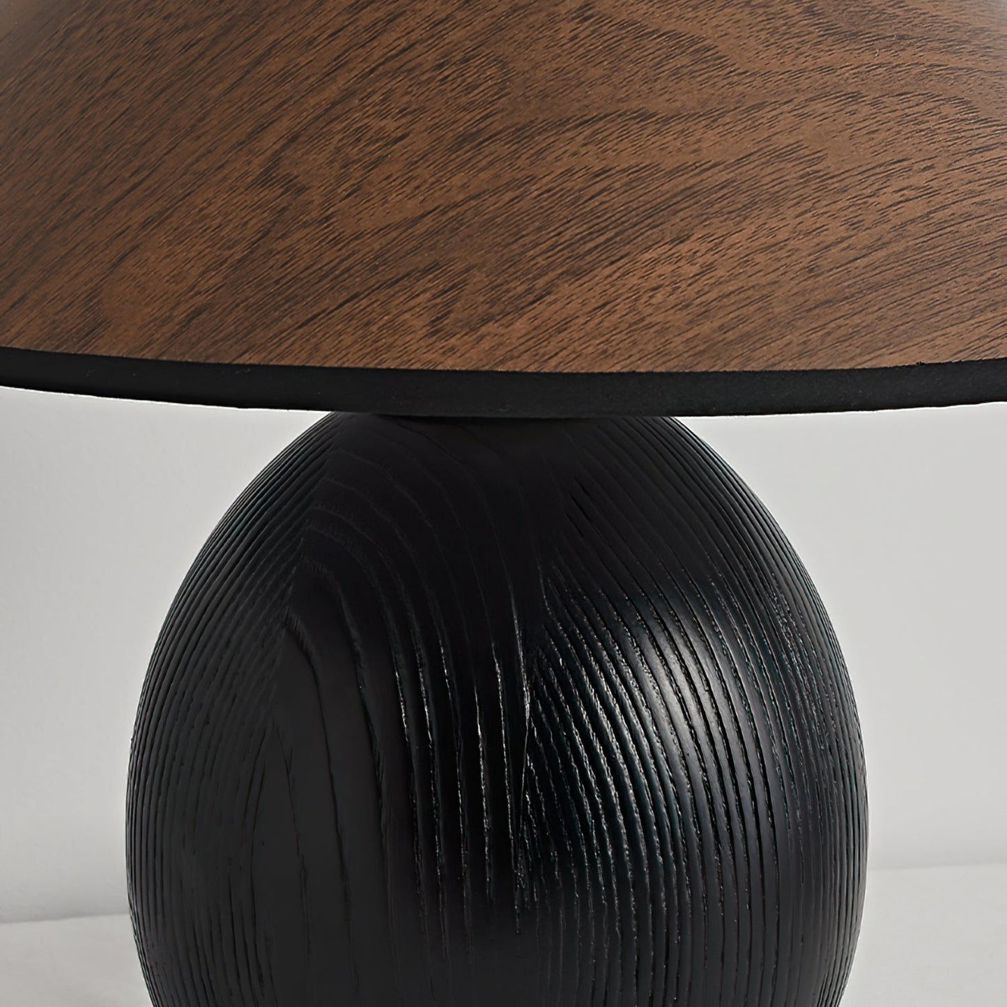Stylish Wooden Table Lamp in Walnut and Black