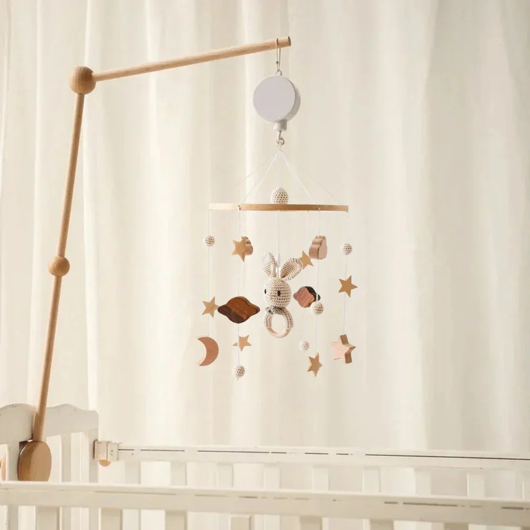 Gentle Wooden Baby Mobile No Battery Required