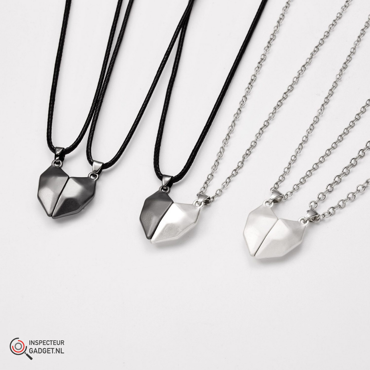 Lovely His Hers Interlocking Couple Necklace Set