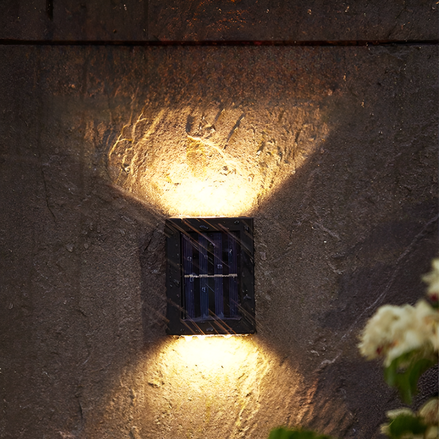 Outdoor Solar Powered Lamp Waterproof Black LED