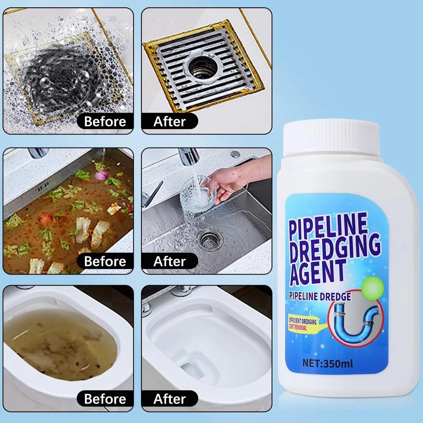 Effective Drain Cleaner - Removes Clogs & Kills Germs Fast - Fesara