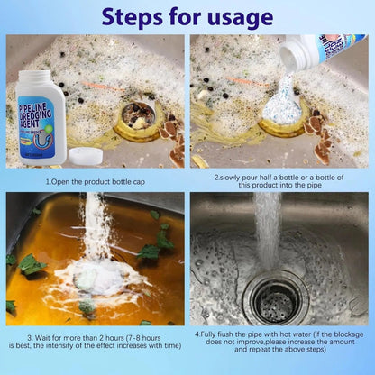 Effective Drain Cleaner - Removes Clogs & Kills Germs Fast