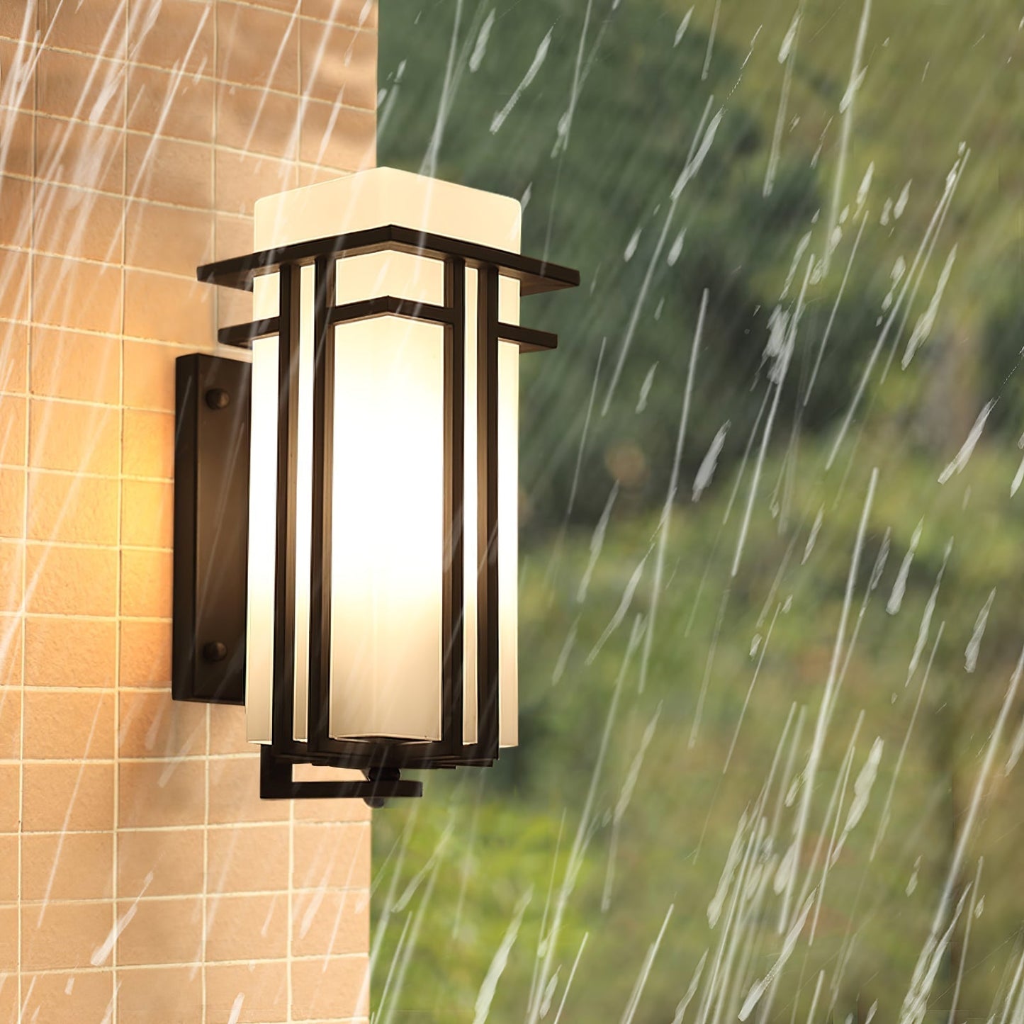 Vintage Metal Glass LED Outdoor Wall Lantern