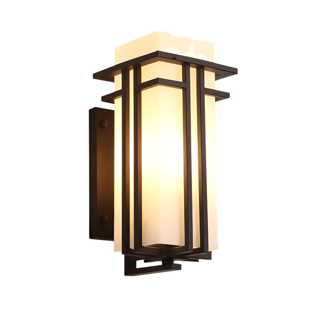Vintage Metal Glass LED Outdoor Wall Lantern - Fesara