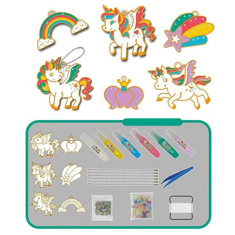 Fun Kids Jewelry Making Kit with Sparkly Crystal Pendant