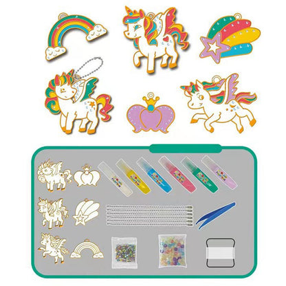 Fun Kids Jewelry Making Kit with Sparkly Crystal Pendant