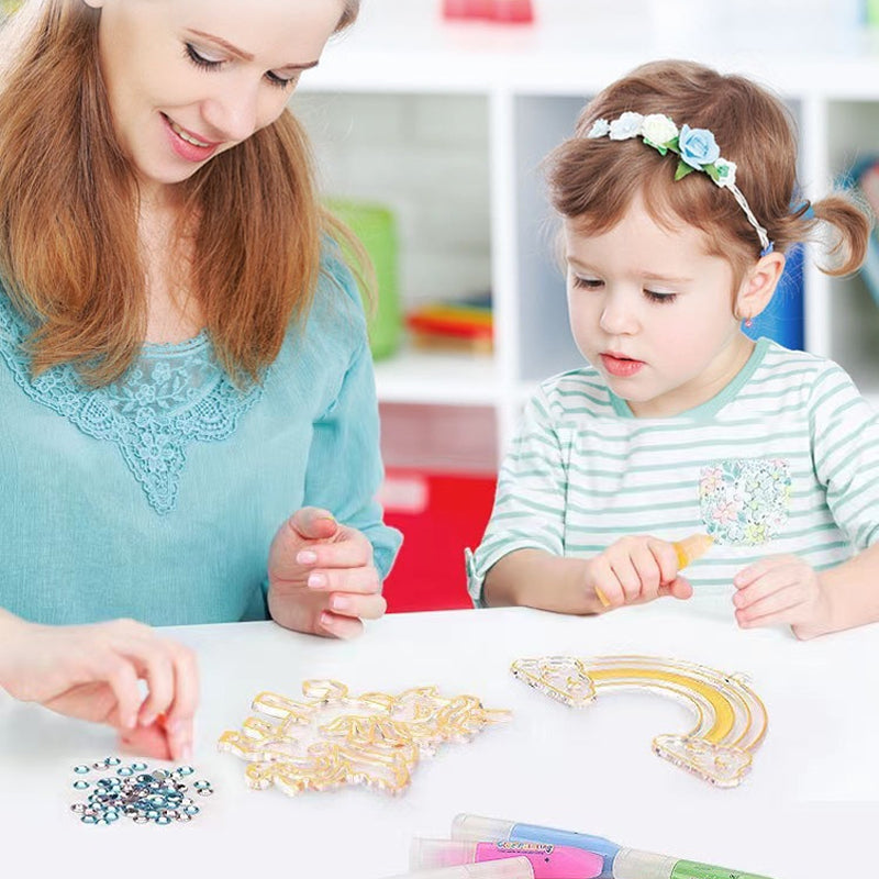 Fun Kids Jewelry Making Kit with Sparkly Crystal Pendant