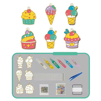 Fun Kids Jewelry Making Kit with Sparkly Crystal Pendant