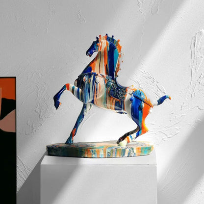 Vibrant Artistic Bull Figurine