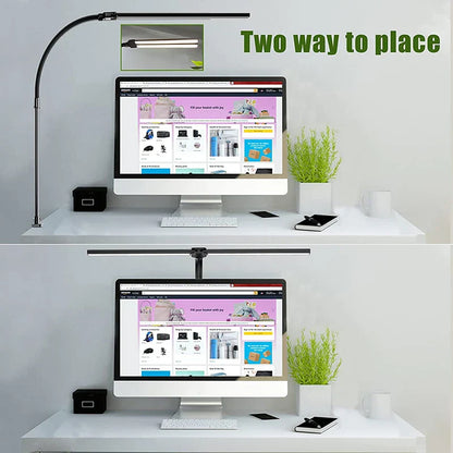 Compact Dual LED Desk Light, Bright Office Lamp