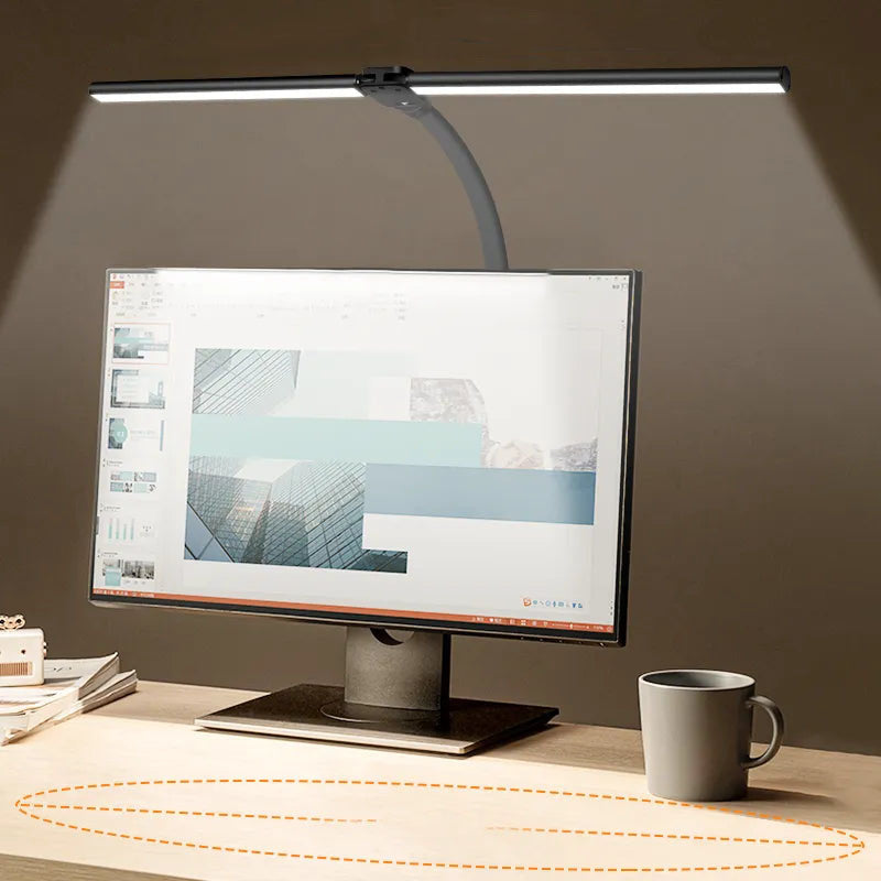 Compact Dual LED Desk Light, Bright Office Lamp