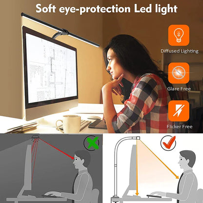 Compact Dual LED Desk Light, Bright Office Lamp