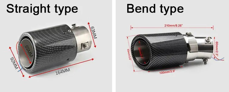 LED Car Exhaust Tip - Carbon Fiber Flame Design