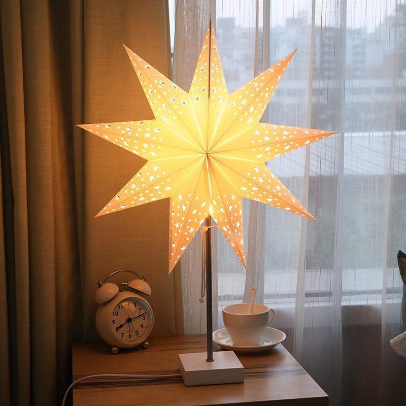 Warm Glow LED Table Lamp - Wooden Base Bedroom Light - Fesara
