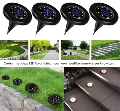 Outdoor Solar Powered Garden Lamp Set (Black) - Fesara