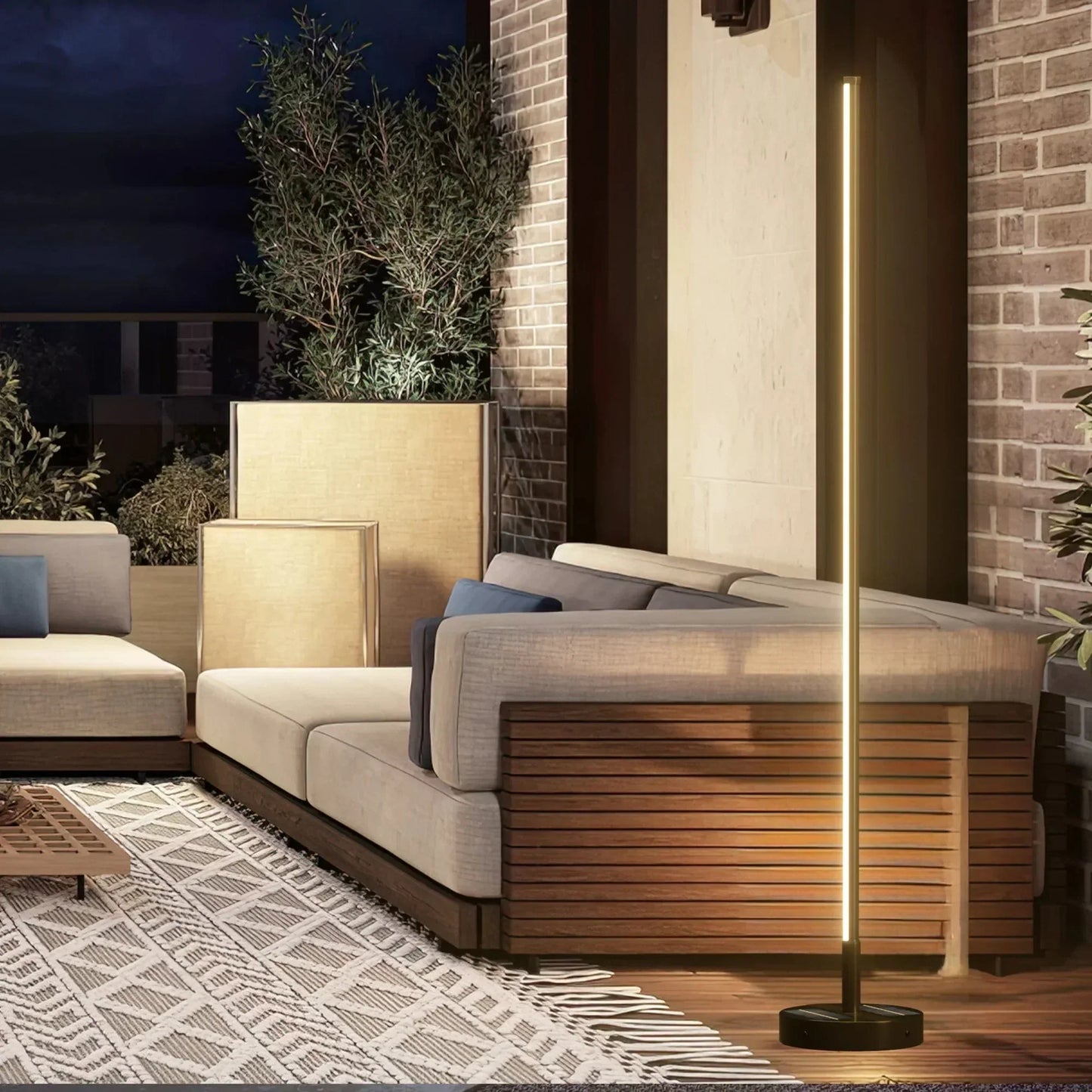 Modern Outdoor Solar Lights - Stylish Solar-Powered Garden Lamp with Wireless Charging-3