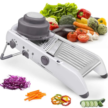 Sharp Adjustable Stainless Steel Veggie Slicer