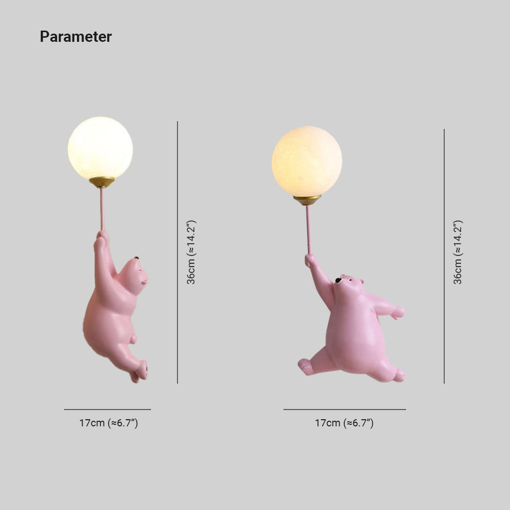Colorful Kids LED Wall Light in Clear Plastic