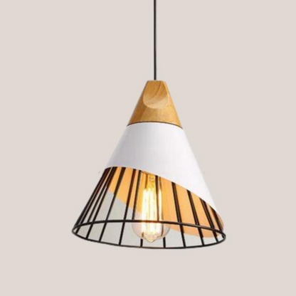Rustic Wooden Metal Pendant Lamp