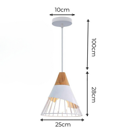 Rustic Wooden Metal Pendant Lamp