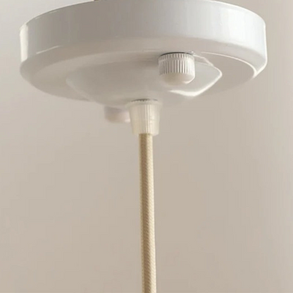 Stylish White Ceramic Drop Pendant Light with Textured Shade