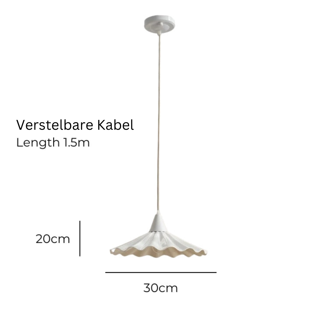 Stylish White Ceramic Drop Pendant Light with Textured Shade
