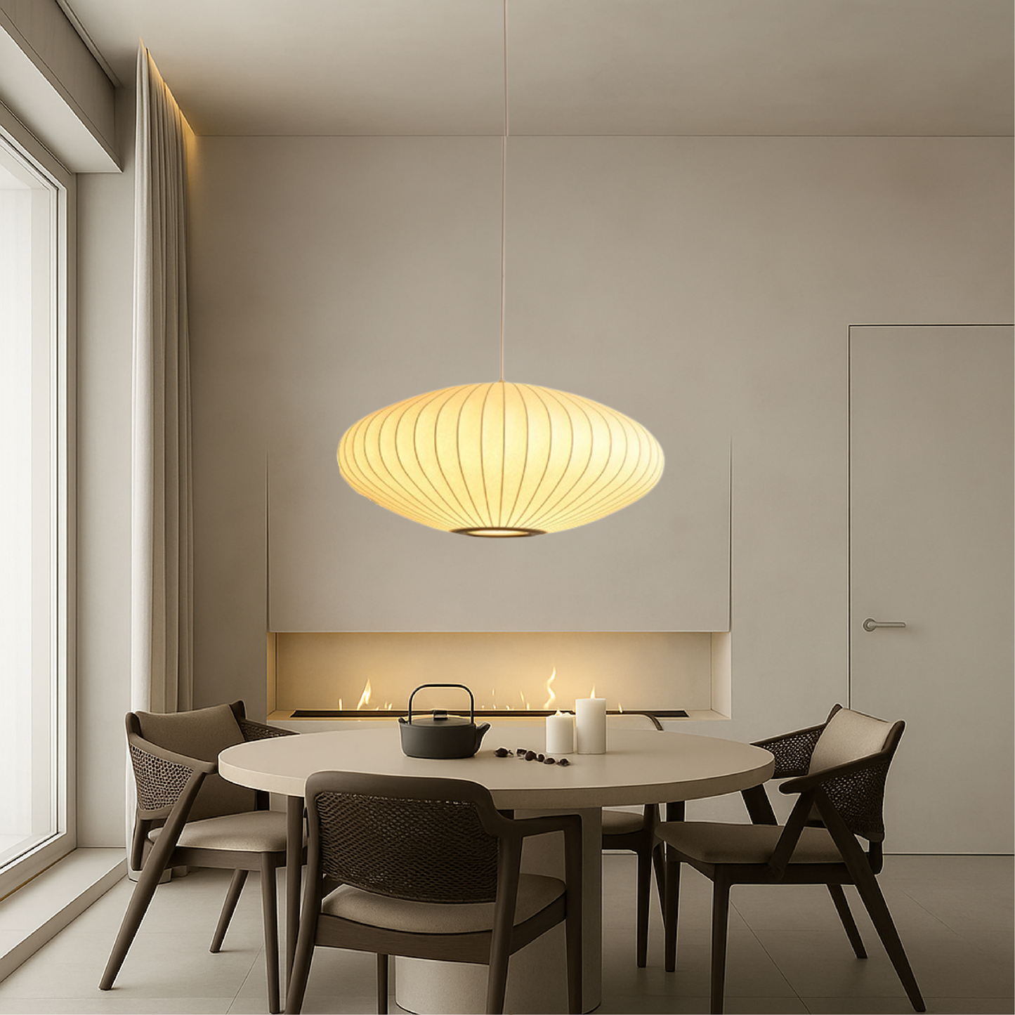Elegant Silk Pendant Light for Dining Room